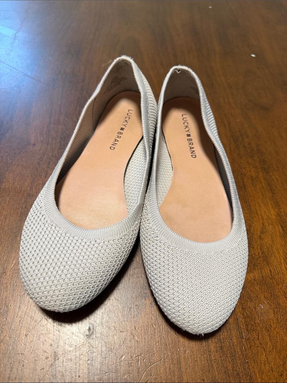 Lucky Brand Light Beige Knit Ballet Flats